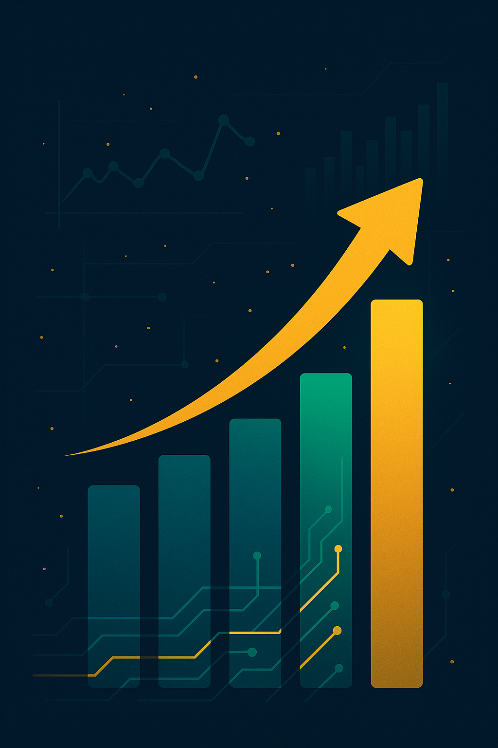 Grafico di crescita ROI - Ritorno sull'investimento AI